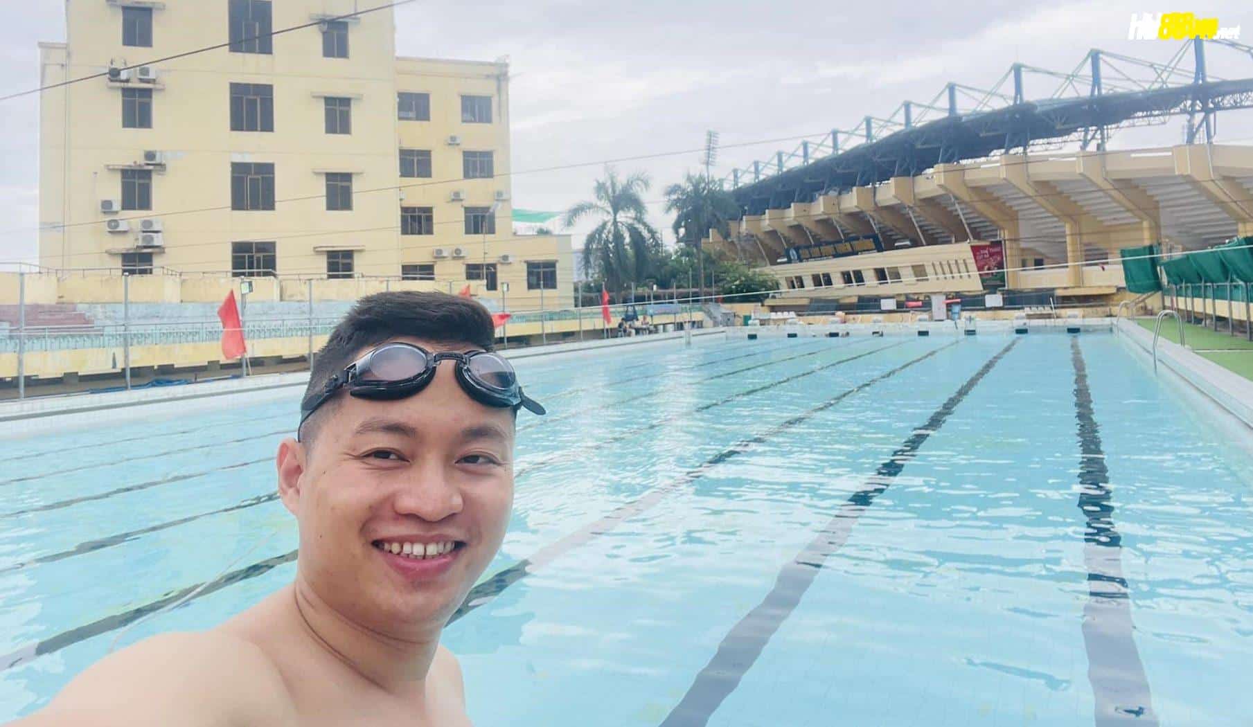 Anh Huy tập bơi mỗi ngày chuẩn bị cho Aquaman Vietnam. Ảnh: nhân vật cung cấp