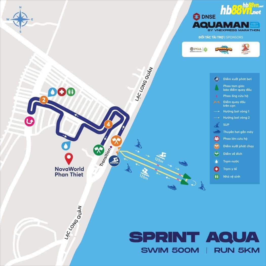 Đường đua cự ly Sprint Aqua.