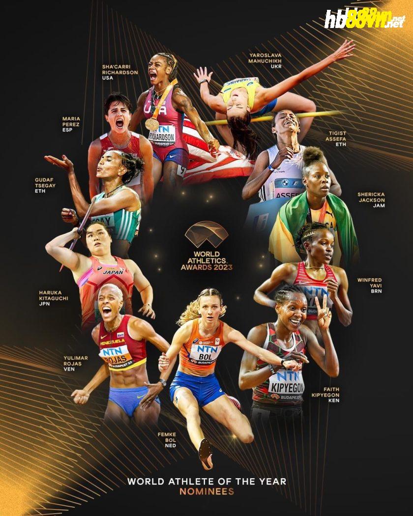 11 đề cử cho giải VĐV điền kinh nữ hay nhất năm 2023 của World Athletics. Ảnh: World Athletics
